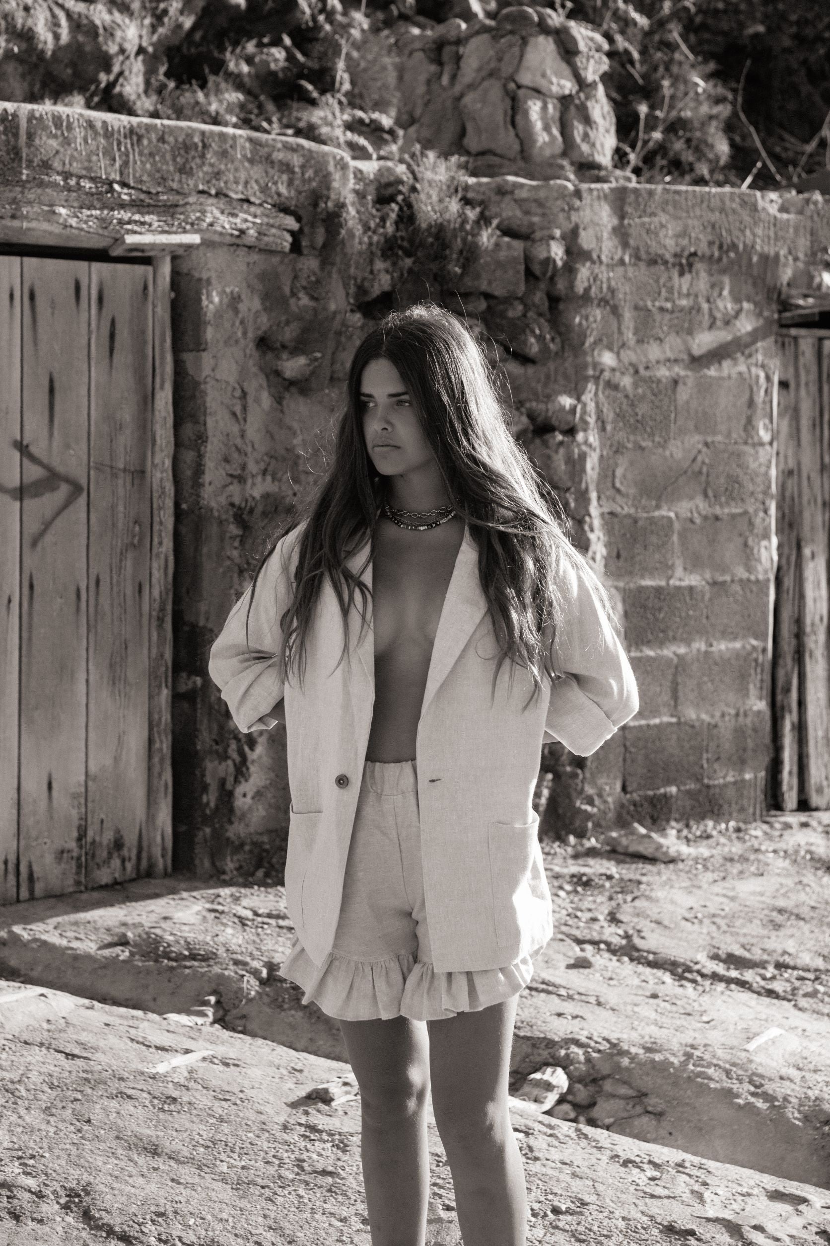 Linen Blazer | White