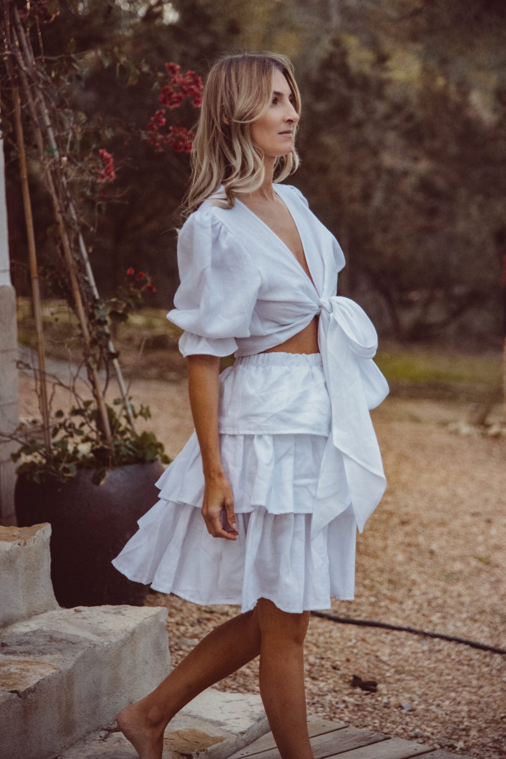 Kiera Linen Top | White